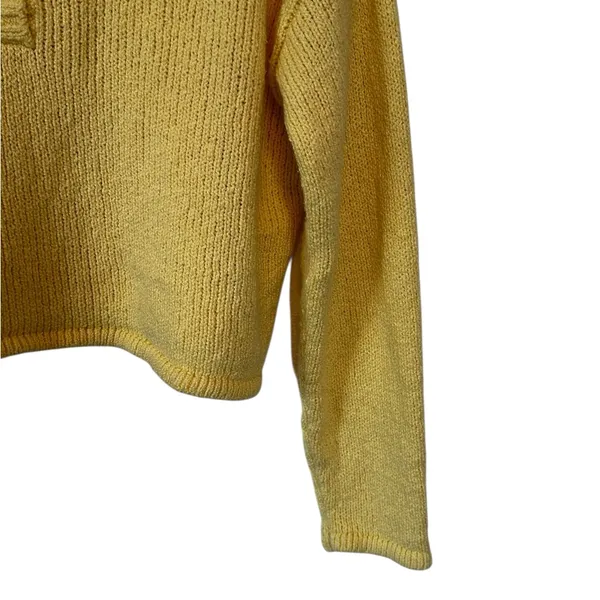 Billabong Womens Henley Sweater Butter Yellow Slouchy Knit Beachy Coastal Large - Image 6