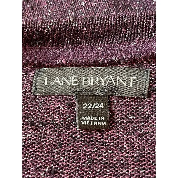 Lane Bryant Purple Sparkle 3/4 Sleeve Lightweight Asymmetrical Sweater 22/24 - Image 5