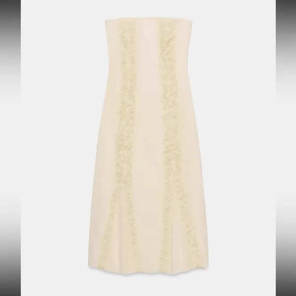 Zara MIDI DRESS WITH EMBOSSED RUFFLES NWT M - Image 4