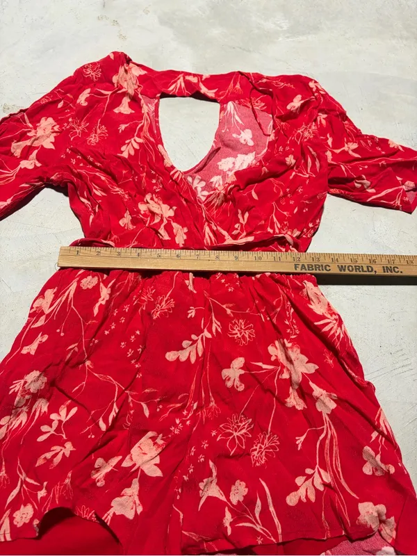Gentle fawn Red Floral V-Neck Romper large - Image 7