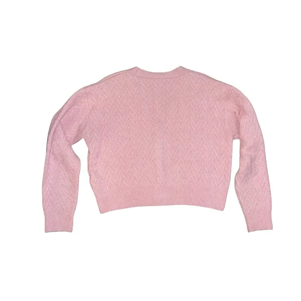 Zara Pink Chunky Knit Button Cropped Cardigan Sweater SZ S Street Chic Casual - Image 2