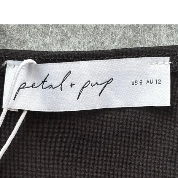 Petal + Pup Black Polka Dot Sheer Mesh Sleeve Crop Top Square Neck US 8‎ NEW - Image 3