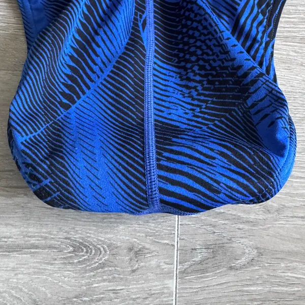 Speedo Endurance+ Blue Black Abstract Flyback One Piece Swimsuit 26 7719902 - Image 7