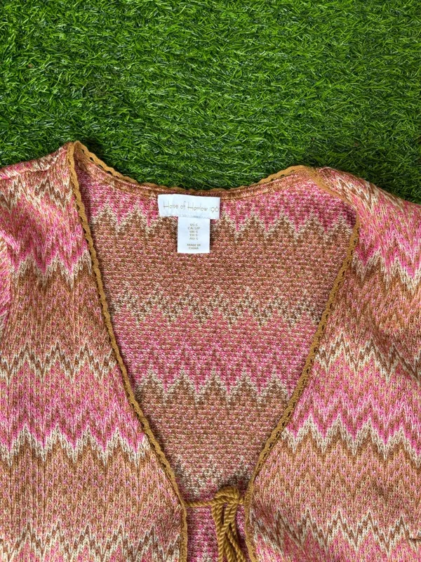 House of Harlow 1960 Pink and Camel Zigzag Knit Set - Image 6