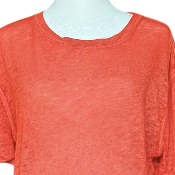 Free People We the Free Cassidy‎ Cuff Sleeve Tee Poppy Sz XS - Image 4