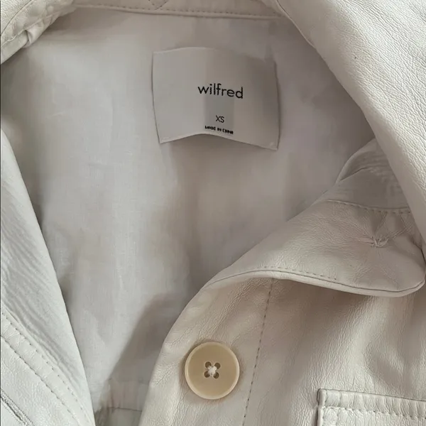 Aritzia Wilfred Ganna White Faux Leather Jacket - Image 6