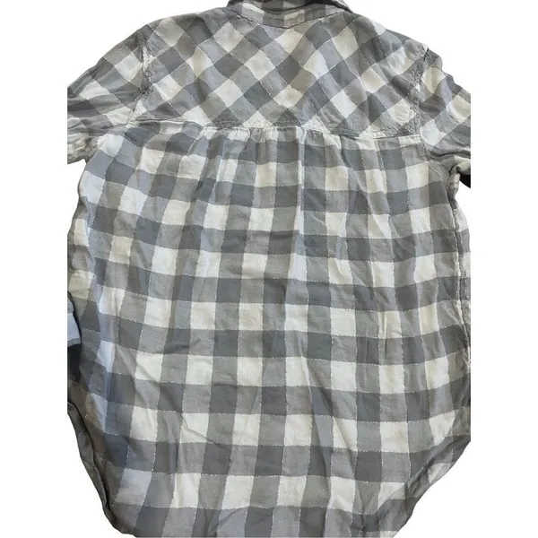 ‎aerie grey plaid collar shirt medium - Image 5