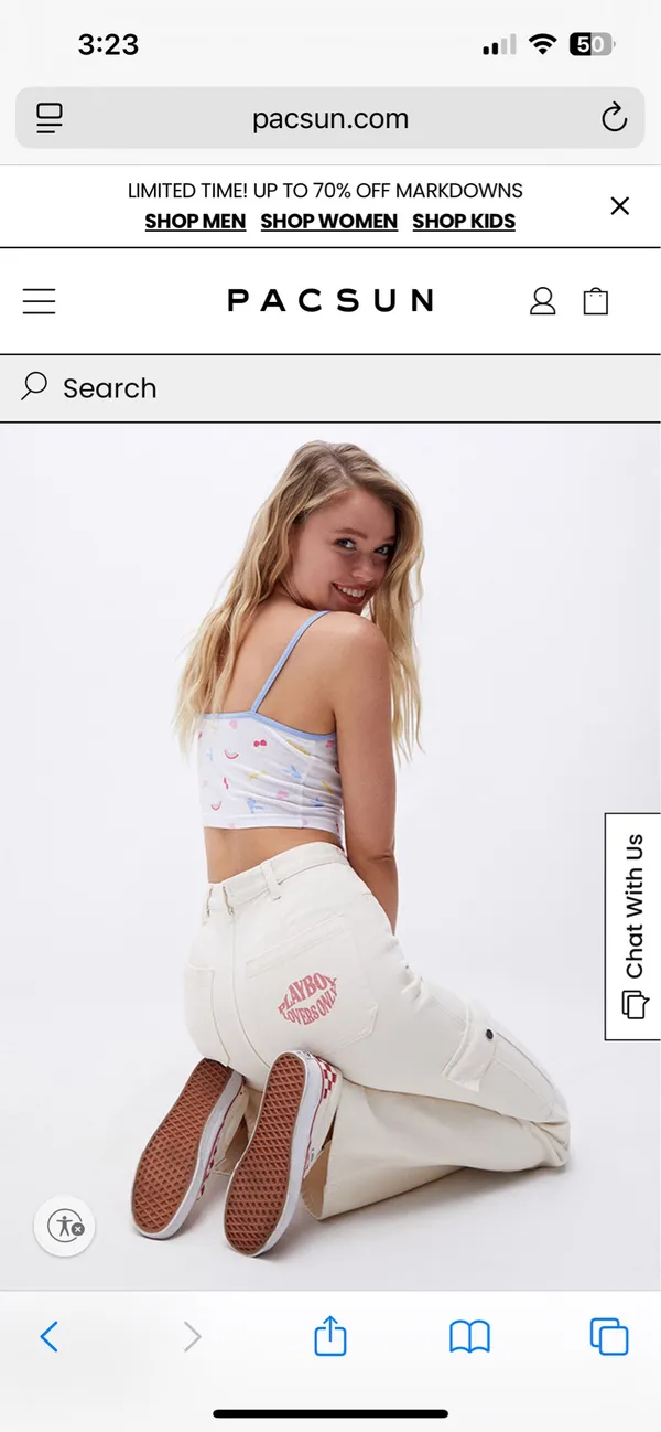 pac sun playboy cargo Jeans - Image 2