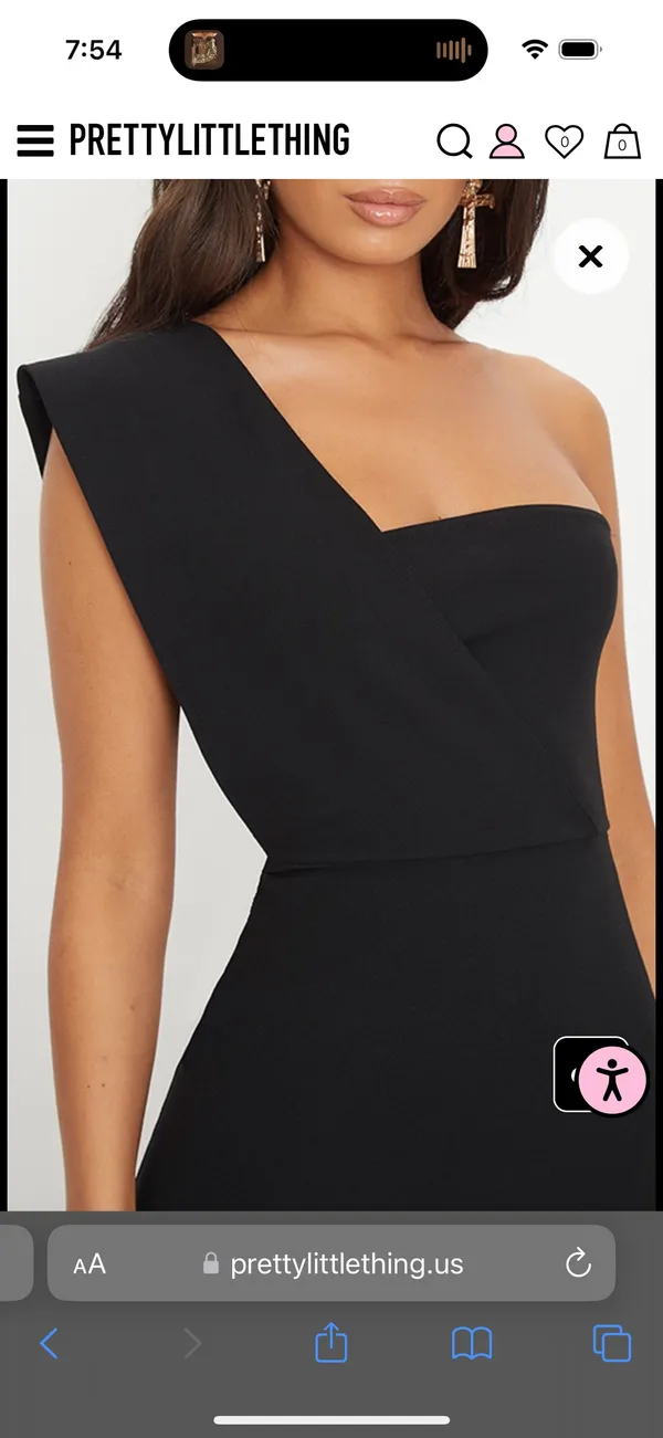 Pretty Little Thing Black One Shoulder Maxi Dress - Image 4