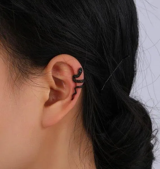 Snake ear cuff Black - Image 2