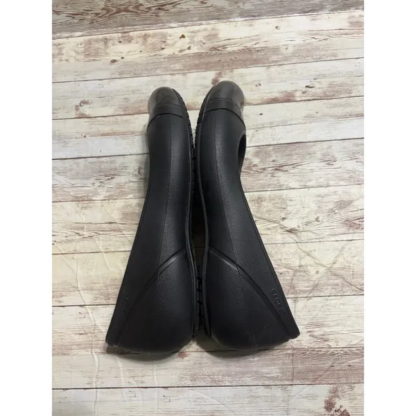 Crocs Patent Cap Toe Black Flats Women's Size 11 Slip-on Comfort Ballet - Image 6