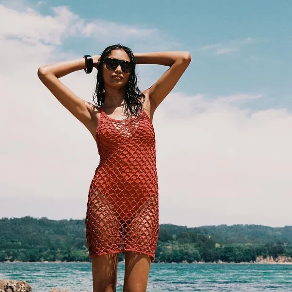 Zara Crochet Macrame Knit Dress Coverup NWT‎ S/M - Image 11