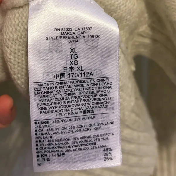 GAP Women's Oatmeal Speckled Mock Neck‎ Sweater Size XL - Image 6