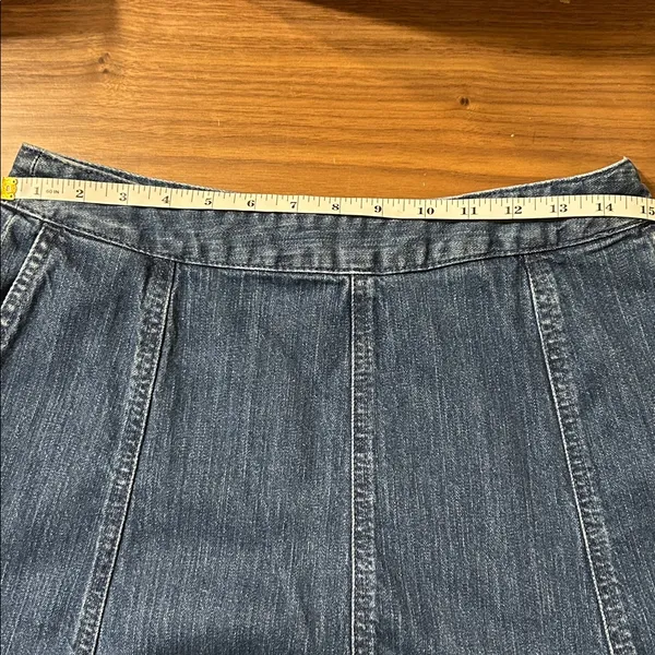 L.L. Bean Denim A-Line Skirt Classic Fit Size 8 - Image 7