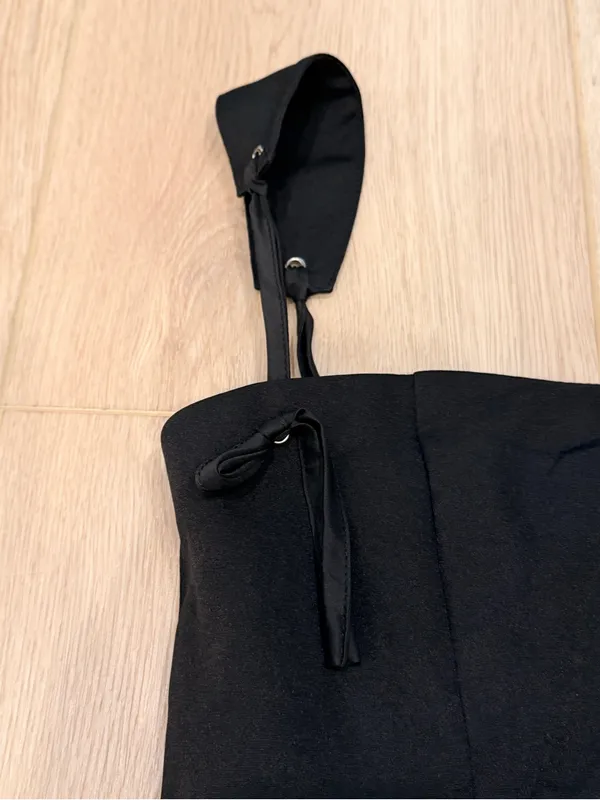 Innovare Denim Black Corset Lace Up Fit & Flare Mini Dress - Image 5
