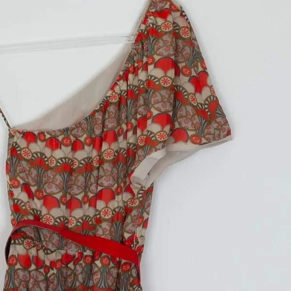 Alice + Olivia Womens Silk‎ One Shoulder Geometric Mini Dress Belt Summer Travel - Image 7