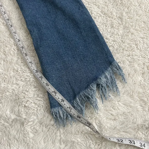 FRAME Le High Straight Raw Ankle Jeans Medium Wash 26 Hippie Casual Teacher - Image 5