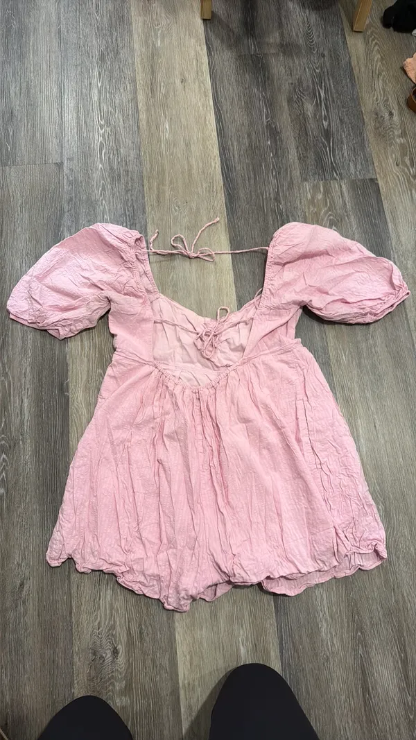 Abercrombie Pink Romper Tie Back Large - Image 6