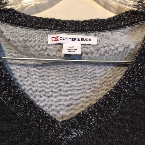 Cutter & Buck Dark Gray V-Neck Knit Sweater Classic‎ Soft - Image 3