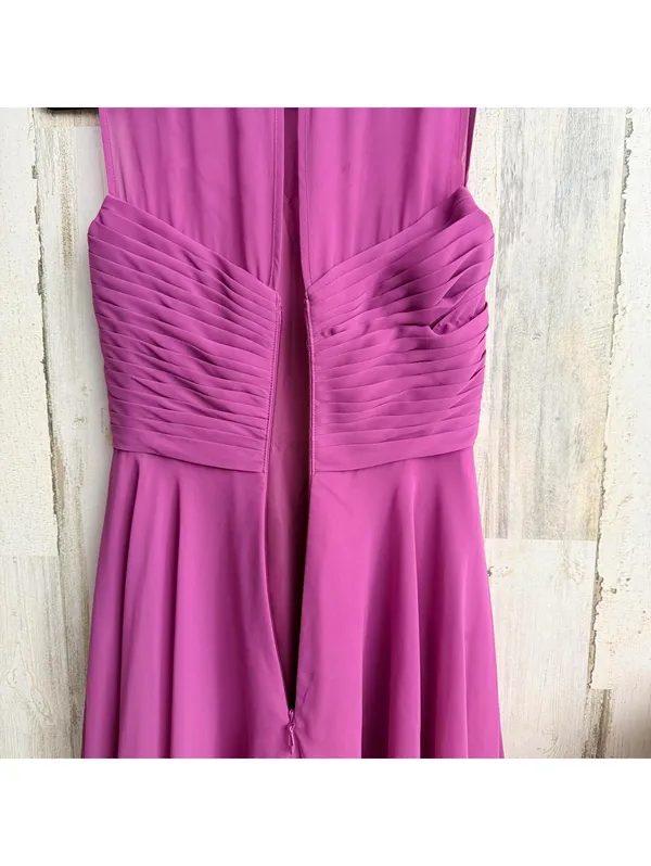 Azazie Women A4 Magenta Pleated Chiffon Fit Flare Formal Dress - Image 12