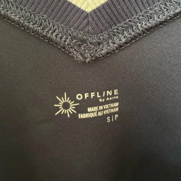 Offline by Aerie ChillUp Mini Dress Crepe Navy Blue White Ribbed Stripes Active - Image 7