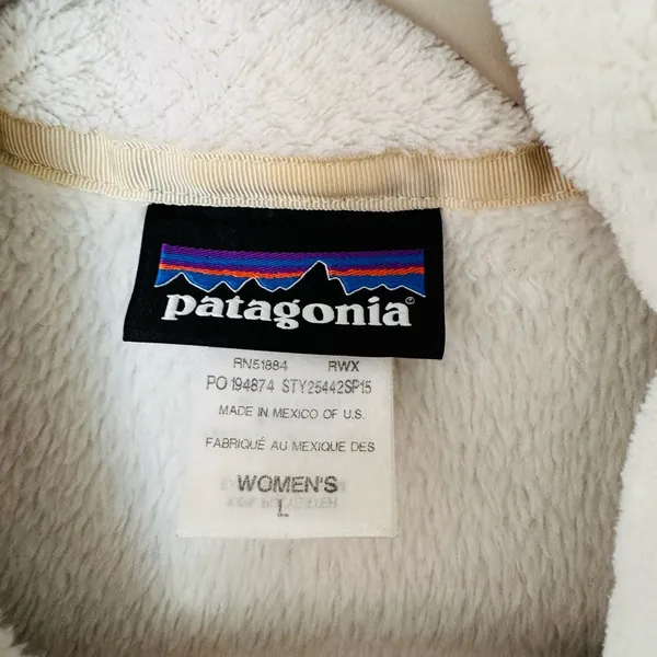 Patagonia Re-Tool Snap-T Fleece Polartec Pullover Cream White Size Large - Image 9