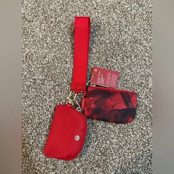 NWT Lululemon Lunar New Year Dual Pouch Wristlet - Lunar Plumes Mini Red Multi - Image 5