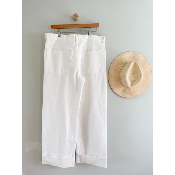 Madewell | NWT Low-Slung Baggy Jean White Wide Leg Denim | Sz 30 - Image 7