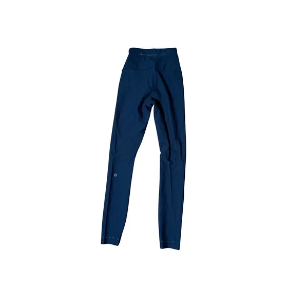 Lululemon blackHigh Rise Running Leggings with Laser Cut Hem‎ Size 6 - Image 4