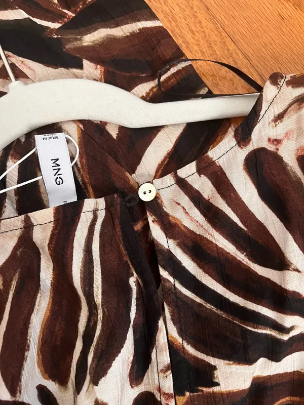 NWT Mango Brown Printed Midi Dress - Image 5