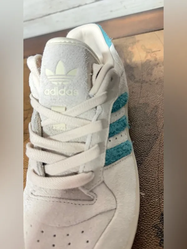 Adidas RIVALRY LUX LOW sneakers off white/teal color size M6/W7. (No Box) - Image 10