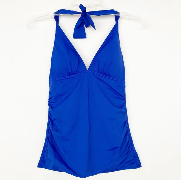 Tommy Bahama Blue Ruched Tankini Swim Top Sz XS - Image 5