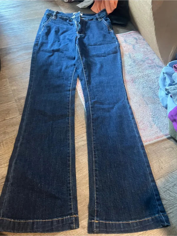 Oat Dark Blue Women's Flared Jeans size 27 - Image 2