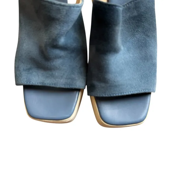 Free People - Zoe Platform Vintage Heels Blue Suede Size 39 (US 8.5–9) - Image 3