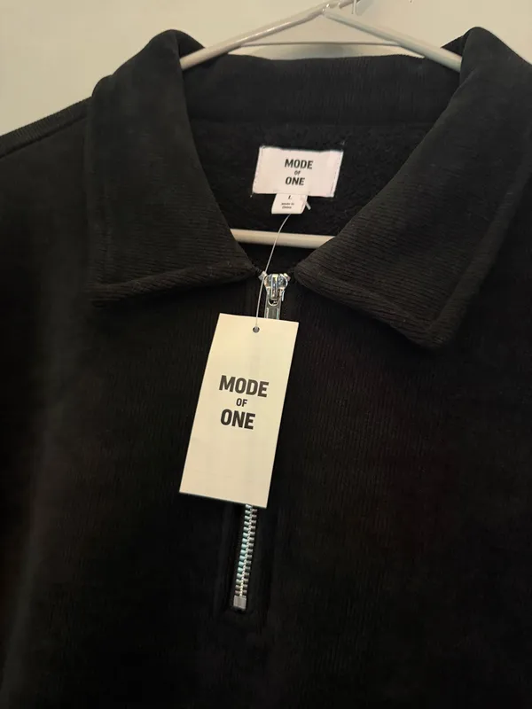 Mode of One Quarter Zip Jacket Black Size L - Image 2