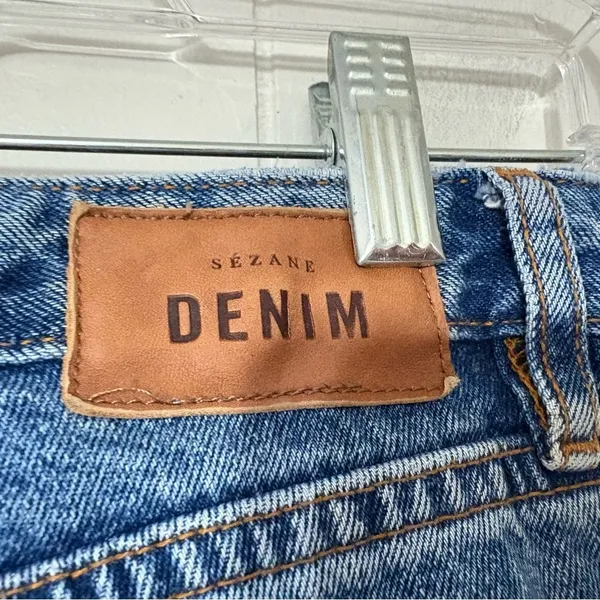 Sézane High Rise Straight Leg Jeans 27 Vintage Blue 100% Cotton Denim - Image 6