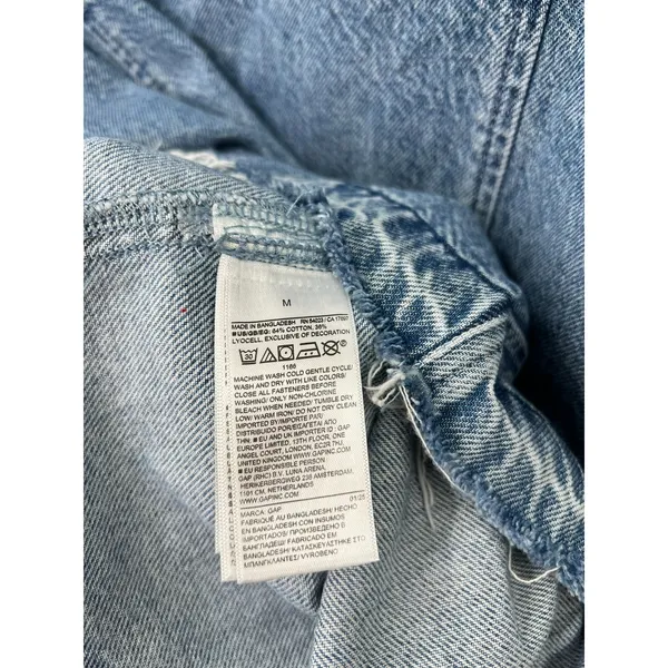 VINTAGE GAP 1990's 90's | M | Dress Jean Embossed UltraSoft Denim Mini Dress - Image 11