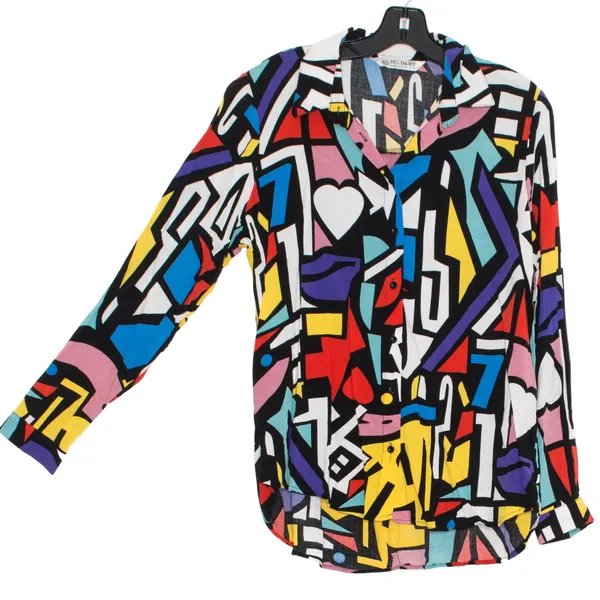 Big Dart Top Vintage Abstract Pop Art Streetwear Retro 90s Statement Button 10 - Image 5
