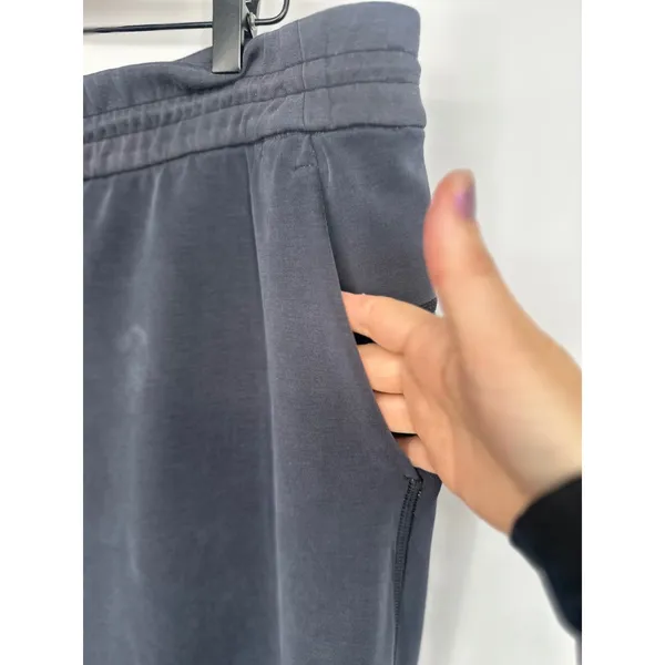 Lululemon Softstreme High Rise Pants Women 12 Grey Wide Straight Leg Lulu Lounge - Image 2