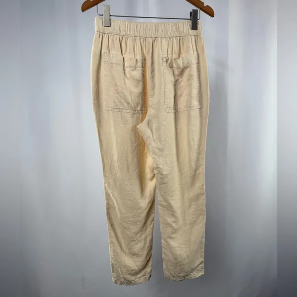 Anthropologie x Pilcro Linen‎ Drawstring Pants in Cream Size Extra Small - Image 5
