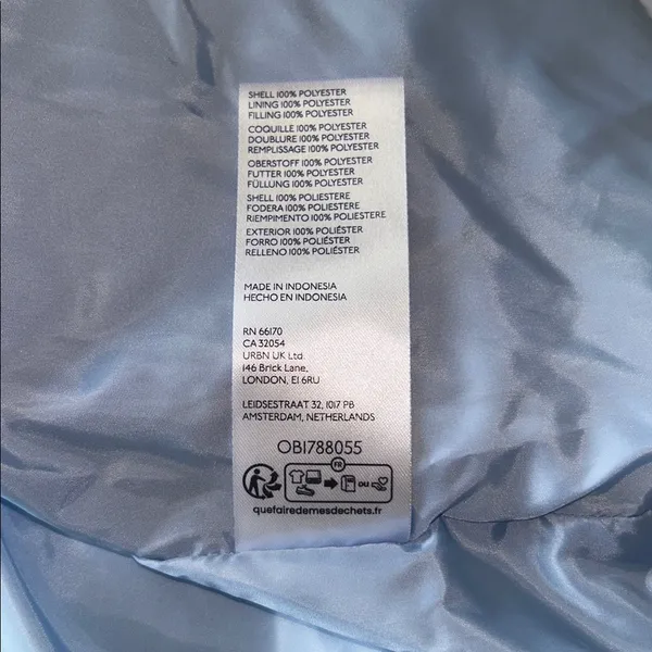 Urban Outfitters BDG Pia Sleeveless Blue‎ Zip Puffer Vest Small Back to School - Image 10