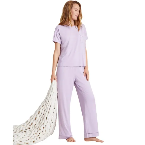 State Of Day Womens Fluid Knit Pajamas Pants 100200401MS Frost Bite Purple XS - Image 5