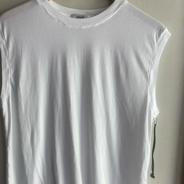 AGOLDE Raya Muscle Cotton-Jersey T-Shirt White - Image 4