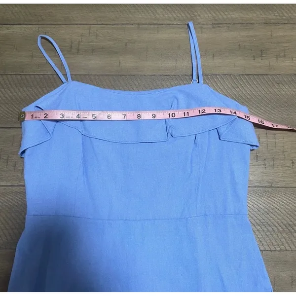 GB‎ Gianni Bini Blue Ruffle Mini Dress Fit and Flare Adjustable Straps Size M - Image 3