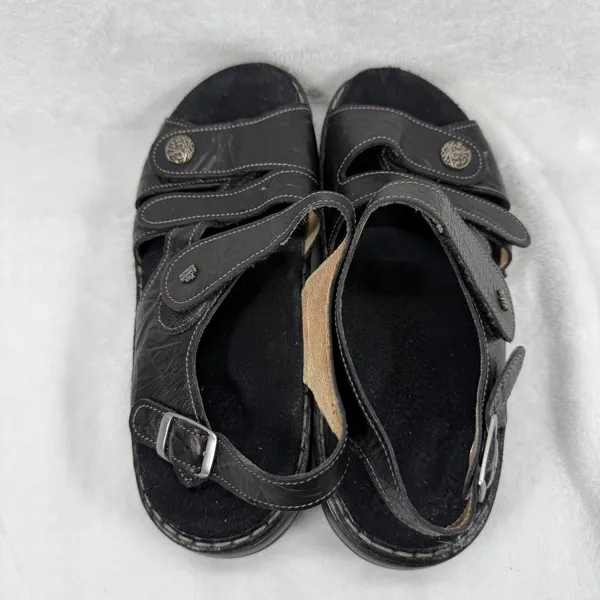 Finn Comfort Leather Sandals Adjustable Straps Comfort‎ Germany Black Sz 38 US 7 - Image 8