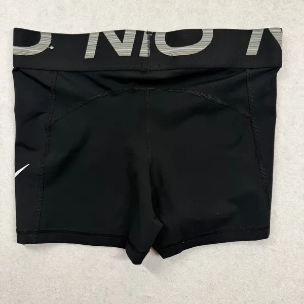 Nike Pro Dri-FIT Women’s Compression Shorts Medium Black Logo Waistband - Image 2
