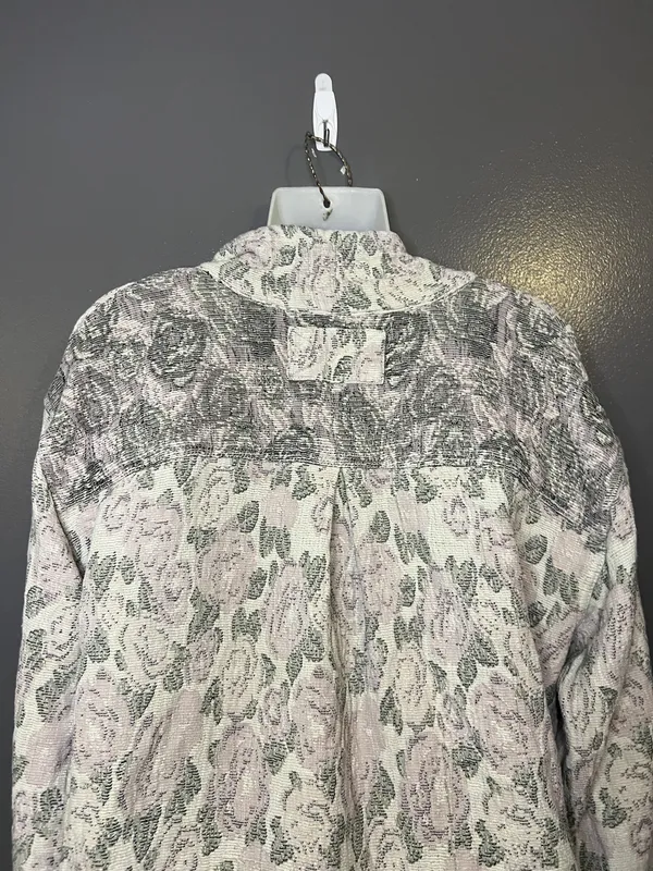 We The Free Sweater Womens Large Pink Floral Henley Pullover Long Sleeve Boho - Image 8
