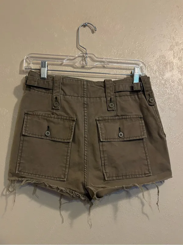 Free People Cutoff Cargo shorts sz 2 - Image 2