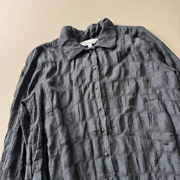 Davi & Dani crinkle tiered mini shirt dress - Image 3