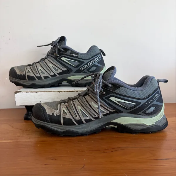 Salomon X Ultra Pioneer CSWP Waterproof Hiking Shoes Grey Green 416709 Womens 9 - Image 2